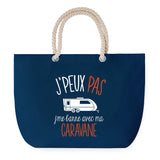 Sac de plage Bleu anse corde J'peux Pas Caravane