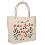 Sac Fête des Mères Mamie Famille Idée Cadeau anniversaire Noël Travail Boulot Métier Départ Retraite Collègue Femme cabas shopping plage