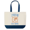 Sac de shopping bleu J'peux pas Grec