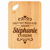 Planche bambou gravée personnalisée femme idée cadeau Fête des Mères apéro 30×20 prénom cuisine plateau fromage anniversaire noel maman mamie