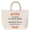 Sac Fête des Mères Mamie Famille Idée Cadeau anniversaire Noël Travail Boulot Métier Départ Retraite Collègue Femme cabas shopping plage