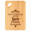 Planche bambou gravée personnalisée femme idée cadeau Fête des Mères apéro 30×20 prénom cuisine plateau fromage anniversaire noel maman mamie