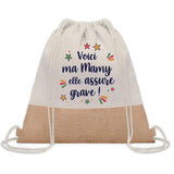 Sac Fête des Mères Mamie Famille Idée Cadeau anniversaire Noël Travail Boulot Métier Départ Retraite Collègue Femme cabas shopping plage