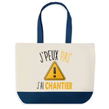 Sac de shopping bleu J'peux pas Chantier