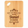 Planche bambou gravée personnalisée homme idée cadeau Fête des Pères apéro 30×20 prénom cuisine plateau fromage anniversaire noel papa papi 