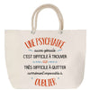 Sac Fête des Mères Mamie Famille Idée Cadeau anniversaire Noël Travail Boulot Métier Départ Retraite Collègue Femme cabas shopping plage