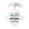Doudou Bébé Lapin Humour Heraultais Gaze de Coton Cadeau Baby Shower