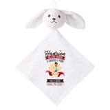 Doudou Bébé Lapin Hadrien Humour Changez Couches Gaze de Coton Cadeau Baby Shower
