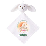 Doudou Bébé Lapin Heloise Adorable Quand Je Dors Gaze de Coton Cadeau Baby Shower