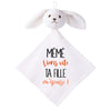 Doudou Bébé Lapin Humour Meme Fille Gaze de Coton Cadeau Baby Shower