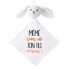 Doudou Bébé Lapin Humour Meme Fils Gaze de Coton Cadeau Baby Shower