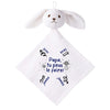 Doudou Bébé Lapin Humour Papa Tu Peux Le Faire Gaze de Coton Cadeau Baby Shower