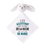 Doudou Bébé Lapin L'Assistant de Ruche de Mamie Cadeau Naissance Garçon Nouveau Né