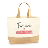 Sac Jute Fête des Mères Fêtes des Pères Mamie Papi Famille Idée Cadeau anniversaire Noël Travail Boulot Métier Départ Retraite Collègue Femme Homme