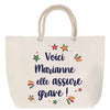 Sac Fête des Mères Mamie Famille Idée Cadeau anniversaire Noël Travail Boulot Métier Départ Retraite Collègue Femme cabas shopping plage