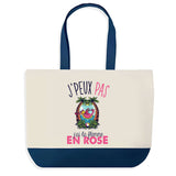 Sac de shopping bleu J'peux pas Flamant Rose Flemme