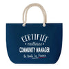 Sac de plage Bleu anse corde Certifiée meilleure Community Manager