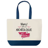 Sac de shopping bleu Merci Archéologue Géniale