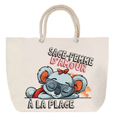 Sac Fête des Mères Mamie Famille Idée Cadeau anniversaire Noël Travail Boulot Métier Départ Retraite Collègue Femme cabas shopping plage