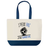 Sac de shopping bleu J'peux pas Grève