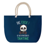 Sac de plage Bleu anse corde Zouz Pas Touche Panda Femme