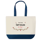 Sac de shopping bleu Serveuse au Top