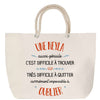 Sac Fête des Mères Mamie Famille Idée Cadeau anniversaire Noël Travail Boulot Métier Départ Retraite Collègue Femme cabas shopping plage