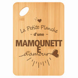 Planche bambou gravée personnalisée femme idée cadeau Fête des Mères apéro 30×20 prénom cuisine plateau fromage anniversaire noel maman mamie