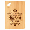 Planche bambou gravée personnalisée homme idée cadeau Fête des Pères apéro 30×20 prénom cuisine plateau fromage anniversaire noel papa papi 