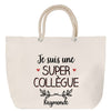 Sac Fête des Mères Mamie Famille Idée Cadeau anniversaire Noël Travail Boulot Métier Départ Retraite Collègue Femme cabas shopping plage