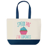 Sac de shopping bleu J'peux pas Cupcakes