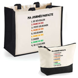 Cabas homme ou femme sac plage ou shopping tote bag pochette trousse Idée cadeau original pour anniversaire Noël travail départ retraite collègue famille fete des mères fetes des pères papa maman mamie papi