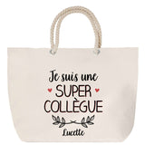 Sac Fête des Mères Mamie Famille Idée Cadeau anniversaire Noël Travail Boulot Métier Départ Retraite Collègue Femme cabas shopping plage