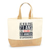 Sac Jute Fête des Mères Fêtes des Pères Mamie Papi Famille Idée Cadeau anniversaire Noël Travail Boulot Métier Départ Retraite Collègue Femme Homme