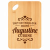 Planche bambou gravée personnalisée femme idée cadeau Fête des Mères apéro 30×20 prénom cuisine plateau fromage anniversaire noel maman mamie