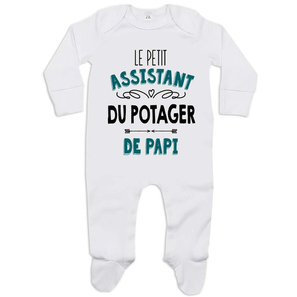 Pyjama Bébé Personnalisé Le Petit Assistant De La Ferme - 100% Coton, Boutons-pressions - Cadeau Naissance Garçon
