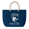 Sac de plage Bleu anse corde J'peux Pas Course de Haies