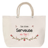 Sac Fête des Mères Mamie Famille Idée Cadeau anniversaire Noël Travail Boulot Métier Départ Retraite Collègue Femme cabas shopping plage