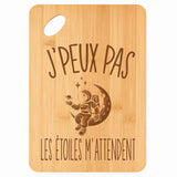 Planche bambou gravée personnalisée femme homme idée cadeau Fête des Mères Fête des Pères apéro papa maman prénom cuisine plateau fromage