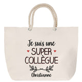 Sac Fête des Mères Mamie Famille Idée Cadeau anniversaire Noël Travail Boulot Métier Départ Retraite Collègue Femme cabas shopping plage
