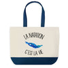 Sac de shopping bleu Natation c'est la Vie