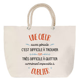 Sac Fête des Mères Mamie Famille Idée Cadeau anniversaire Noël Travail Boulot Métier Départ Retraite Collègue Femme cabas shopping plage