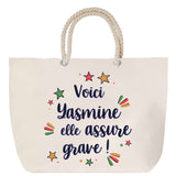 Sac Fête des Mères Mamie Famille Idée Cadeau anniversaire Noël Travail Boulot Métier Départ Retraite Collègue Femme cabas shopping plage