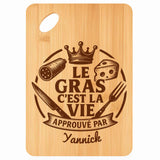 Planche bambou gravée personnalisée homme idée cadeau Fête des Pères apéro 30×20 prénom cuisine plateau fromage anniversaire noel papa papi 