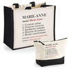 Cabas femme sac plage ou shopping tote bag pochette trousse Idée cadeau original pour anniversaire Noël travail départ retraite collègue famille fete des mères maman mamie