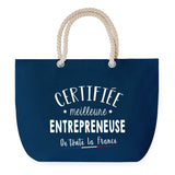 Sac de plage Bleu anse corde Certifiée meilleure Entrepreneuse