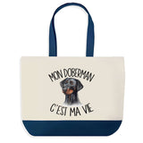 Sac de shopping bleu Doberman c'est la Vie