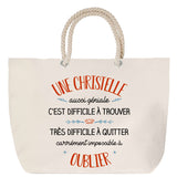 Sac Fête des Mères Mamie Famille Idée Cadeau anniversaire Noël Travail Boulot Métier Départ Retraite Collègue Femme cabas shopping plage