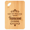 Planche bambou gravée personnalisée femme idée cadeau Fête des Mères apéro 30×20 prénom cuisine plateau fromage anniversaire noel maman mamie