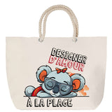 Sac Fête des Mères Mamie Famille Idée Cadeau anniversaire Noël Travail Boulot Métier Départ Retraite Collègue Femme cabas shopping plage